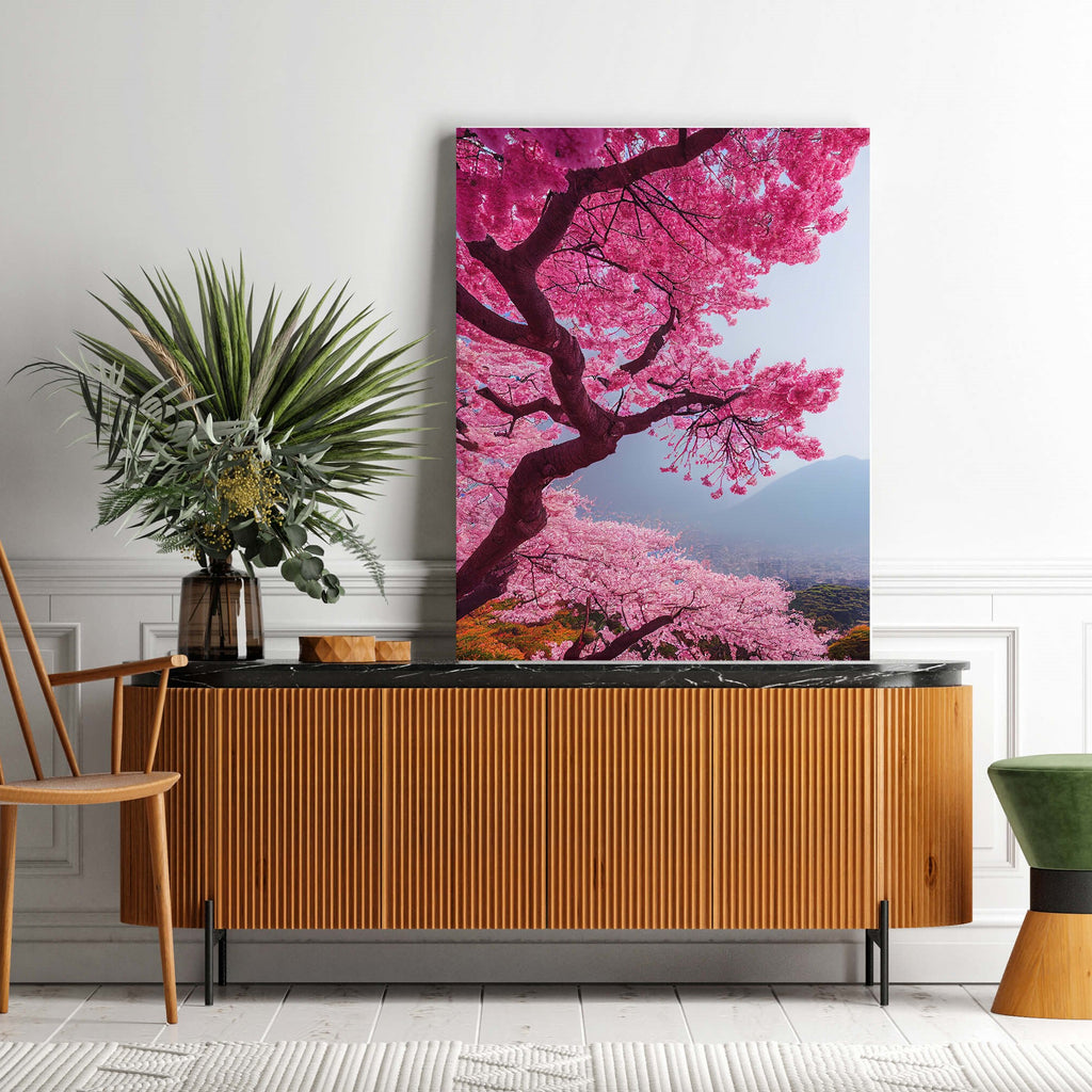 Cherry Blossom Canvas Art Print | Cherry Blossom Art Print, Cherry Blossom Canvas Wall Art, Cherry Blossom Print, Cherry Blossom Tree Print
