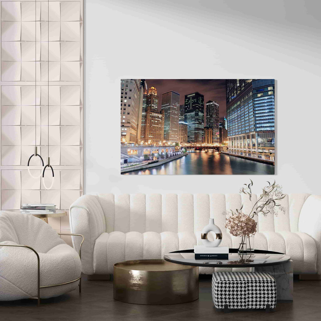 Chicago Canvas Print | Canvas wall art print by Wall Nostalgia. Custom Canvas Prints, Made in Calgary, Canada | Large canvas prints, framed canvas prints, Chicago Canvas Art, Chicago Canvas Print, Chicago Wall Art, Chicago Canvas, Chicago City Prints, Chicago City Canvas, Chicago Poster Art, Chicago City, Chicago Art
