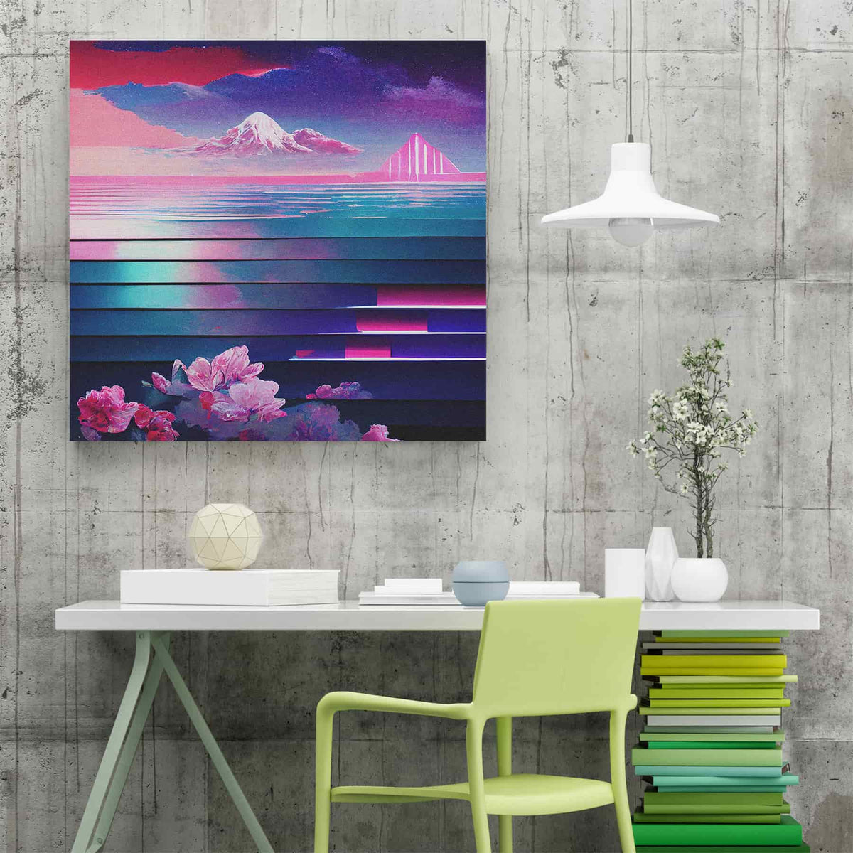 Color of Dreams Futuristic Synthwave Canvas Art Prints Canada Wall