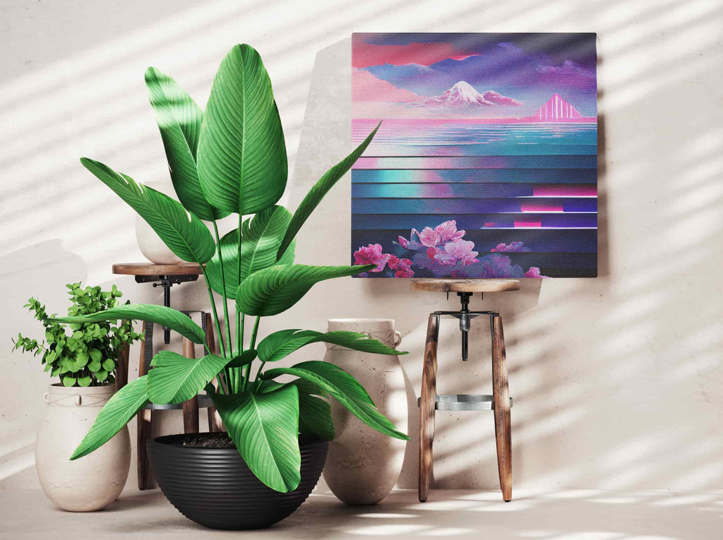 Color of Dreams Futuristic Synthwave Canvas Art Prints Canada | Canvas wall art print by Wall Nostalgia. Custom Canvas Prints, Made in Calgary, Canada | Large canvas prints, canvas wall art canada, canvas prints canada, canvas art canada, vaporwave art print, synthwave wall art print, futuristic wall art print canada