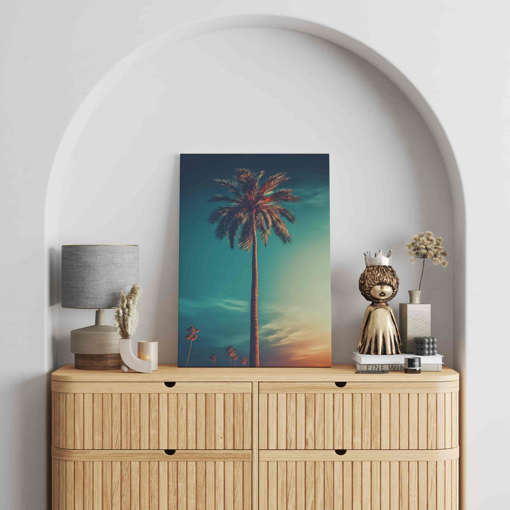 Dreamy Palm Tree Canvas Wall Art Print | Canvas wall art print by Wall Nostalgia. Custom Canvas Prints, Made in Calgary, Canada | Large canvas prints, framed canvas prints, Dreamy Palm Tree Canvas Print, Palm Tree Print, Palm Tree Wall Art, Palm Tree Canvas, Trendy Wall Art, Palm Tree Wall Art Print, Fantasy Art Print