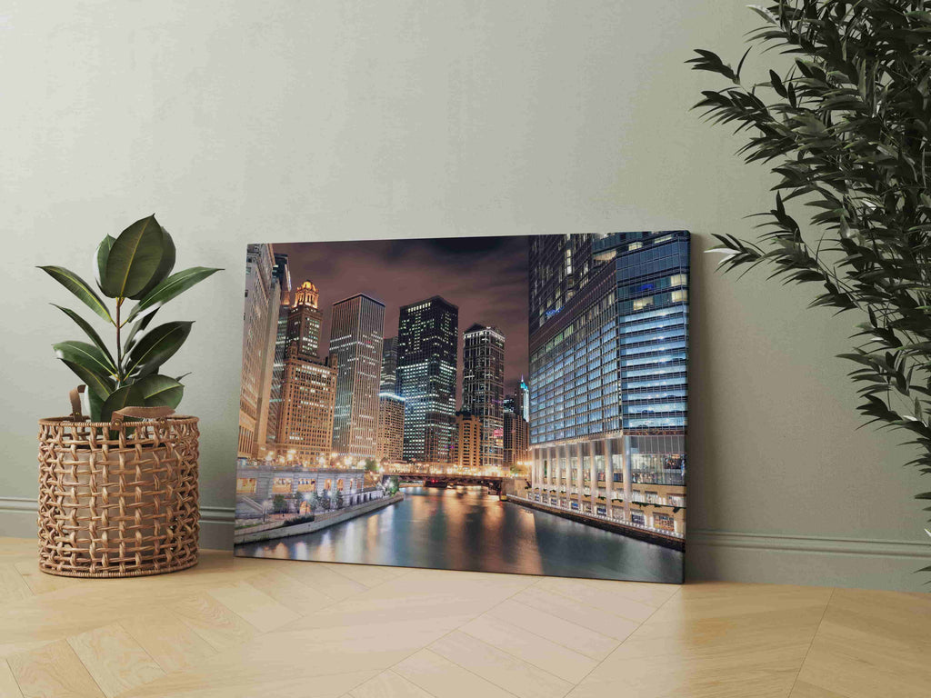 Chicago Canvas Print | Canvas wall art print by Wall Nostalgia. Custom Canvas Prints, Made in Calgary, Canada | Large canvas prints, framed canvas prints, Chicago Canvas Art, Chicago Canvas Print, Chicago Wall Art, Chicago Canvas, Chicago City Prints, Chicago City Canvas, Chicago Poster Art, Chicago City, Chicago Art