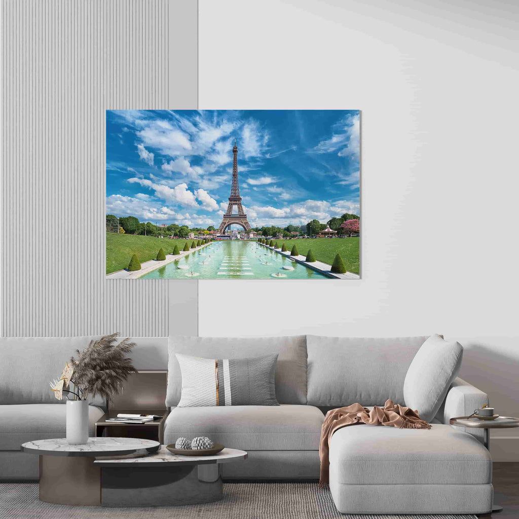 Eiffel Tower Canvas Print | Canvas wall art print by Wall Nostalgia. Custom Canvas Prints, Made in Calgary, Canada | Large canvas prints, Eiffel Tower Print, Eiffel Tower Canvas, Eiffel Tower Wall Art, Trendy Wall Art, Paris Canvas Print, Paris Art, Paris Wall Art, Travel Print Paris, Paris City Print, Eiffel Tower Art