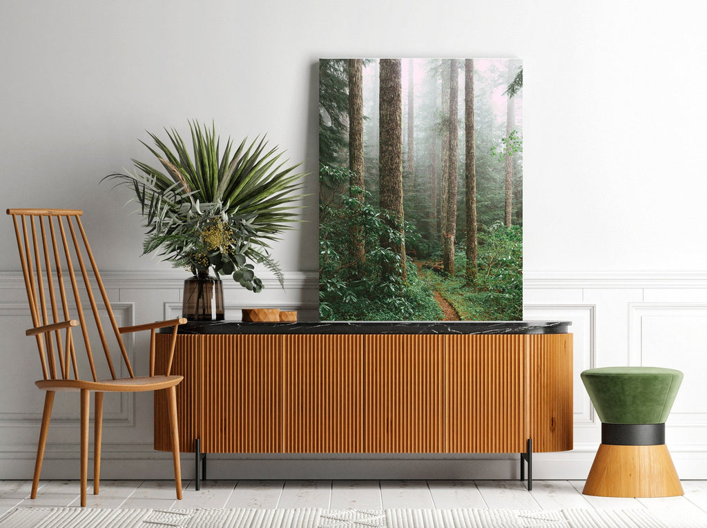 Foggy Forest Canvas Print | Canvas wall art print by Wall Nostalgia. FREE SHIPPING on all orders. Custom canvas art prints, Made in Calgary, Canada | Large canvas prints, framed canvas prints, Canvas wall art, Forest Print, Forest Wall Art, Forest Art Print, Tree Print, Tree Canvas, Tree Canvas Wall Art, Fog Forest Art