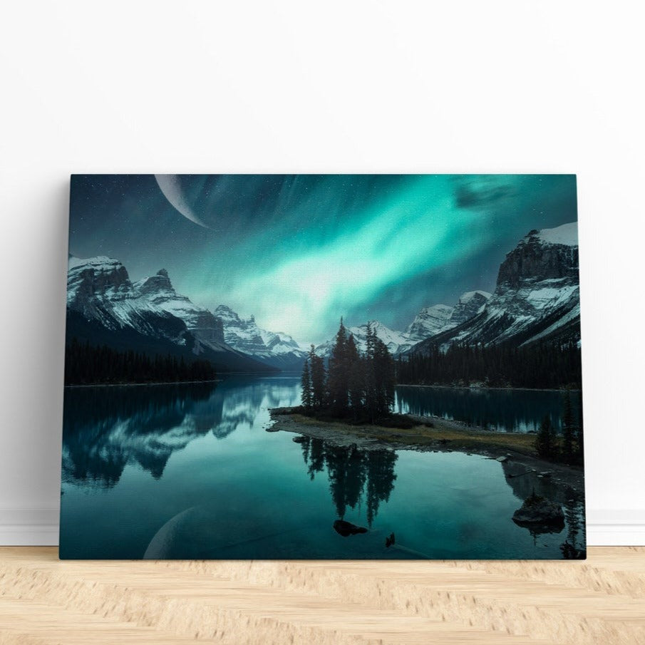 Aurora Borealis Canvas Print Northern Lights Canvas Art Print Canada