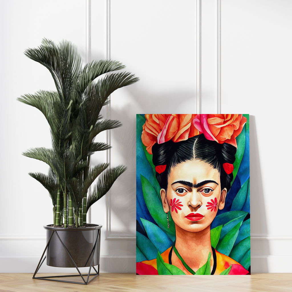 Frida Kahlo Canvas Wall Art Print | Canvas wall art print by Wall Nostalgia. FREE SHIPPING on all orders. Custom canvas art prints, Made in Calgary, Canada | Large canvas prints, framed canvas prints, Frida Kahlo Print, Frida Print, Frida Kahlo Art, Frida Khalo Print, Frida khalo art, Frida canvas art print canvas