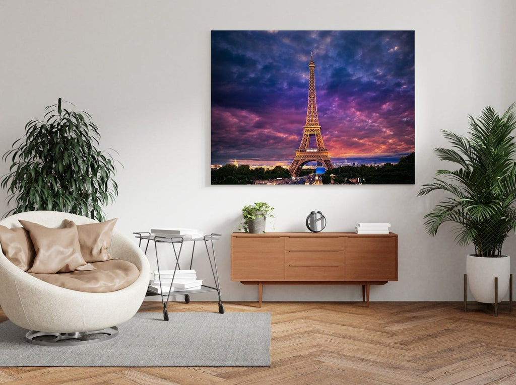 Eiffel Tower Print | Canvas wall art print by Wall Nostalgia. FREE SHIPPING on all orders. Custom Canvas Prints, Made in Calgary, Canada, Large canvas prints, framed canvas prints, Eiffel Tower Print Canvas Wall Art, Paris print, Eiffel tower canvas, Paris canvas print, Paris canvas, Eiffel tower picture wall art print