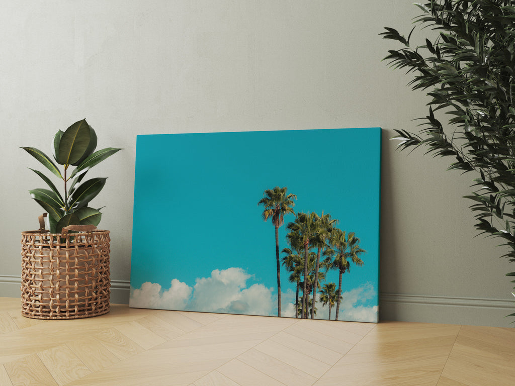 California Palm Trees Canvas Print | Canvas wall art print by Wall Nostalgia. FREE SHIPPING on all orders. Custom Canvas Prints, Made in Calgary, Canada, Large canvas prints, framed canvas prints, Canvas Wall Art Print, Palm Tree Wall Art, California Print, Palm Tree Canvas, Palm Tree Art Print, Palm Tree Wall Prints
