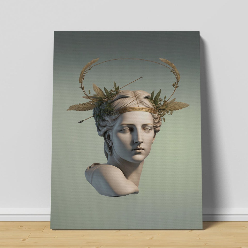 Mint Green Greek Statue Print | Canvas wall art print by Wall Nostalgia. FREE SHIPPING on all orders. Custom Canvas Prints, Made in Calgary, Canada | Large canvas prints, Greek goddess art print | Canvas wall art print, Greek goddess statue, Greek goddess print, Greek goddess art, goddess print, Goddess art
