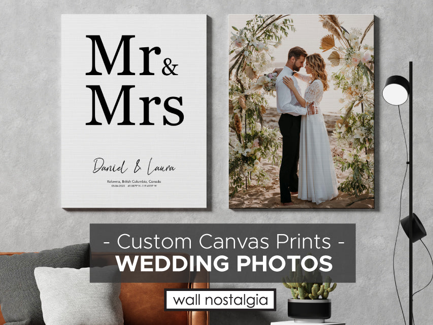 Custom wedding photo printing, custom canvas wedding photo prints, custom star map, personalized star map, wedding photo printing canada