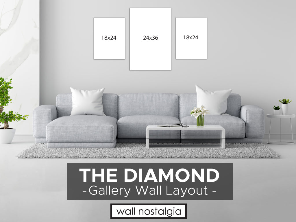 Diamond Gallery Wall Layout for Custom Canvas Prints