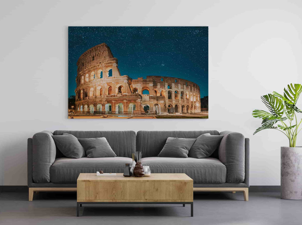 Rome Colosseum Canvas Print | Canvas wall art print by Wall Nostalgia. Custom Canvas Prints, Made in Calgary, Canada | Large canvas prints, framed canvas prints, Rome Canvas Print, Colosseum Print, Colosseum Travel Print, Rome Print, Rome Wall Art, Rome Canvas, Rome Colosseum Print, Italy Canvas Print, Italy Art Print