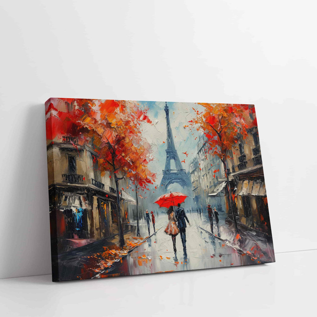 Shades of Autumn in Paris Canvas Art Print | Paris canvas wall art print by Wall Nostalgia. Custom Canvas Prints, Made in Canada | Wall Art Canada, Canvas Art Canada, Large canvas prints Canada, Wall Art for Living Room, Wall Art for Office, Wall Art for Bedroom, Canvas Prints Canada, Paris art prints, Paris painting, Eiffel tower painting, Eiffel tower canvas painting, romantic painting Paris