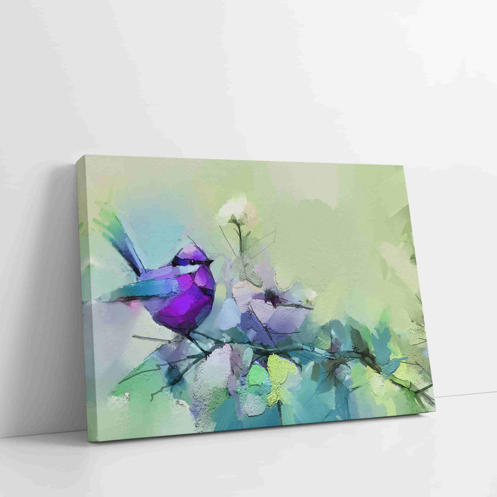 Spring Song Bird Canvas Wall Art Print | Canvas wall art print by Wall Nostalgia. Custom Canvas Prints Made in Canada | Bedroom wall art, living room wall art, canvas wall art canada, wall art prints canada