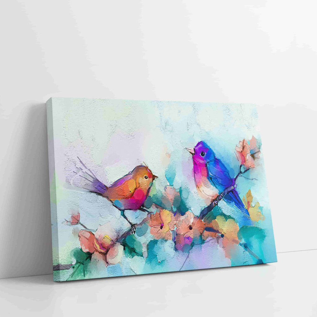Summer Song Birds Canvas Art Print | Canvas wall art print by Wall Nostalgia. Custom Canvas Prints, Made in Calgary, Canada | Large canvas prints, framed canvas prints, wall art for living room, wall art for bedroom, wall art for office, canvas wall art canada, wall art prints canada, canvas prints canada