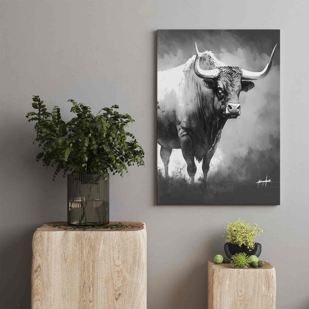 Bull Canvas Print, Bull Art Print, Bull Canvas Art Prints Canada | Canvas wall art print by Wall Nostalgia. Custom canvas prints, large canvas prints, framed canvas prints, Bull Canvas Wall Art | Bull Print, Bull Art Canvas, Bull Art Print, Bull Art, Bull Wall Art, Bull with horns, Bull Canvas Print, Bull Canvas