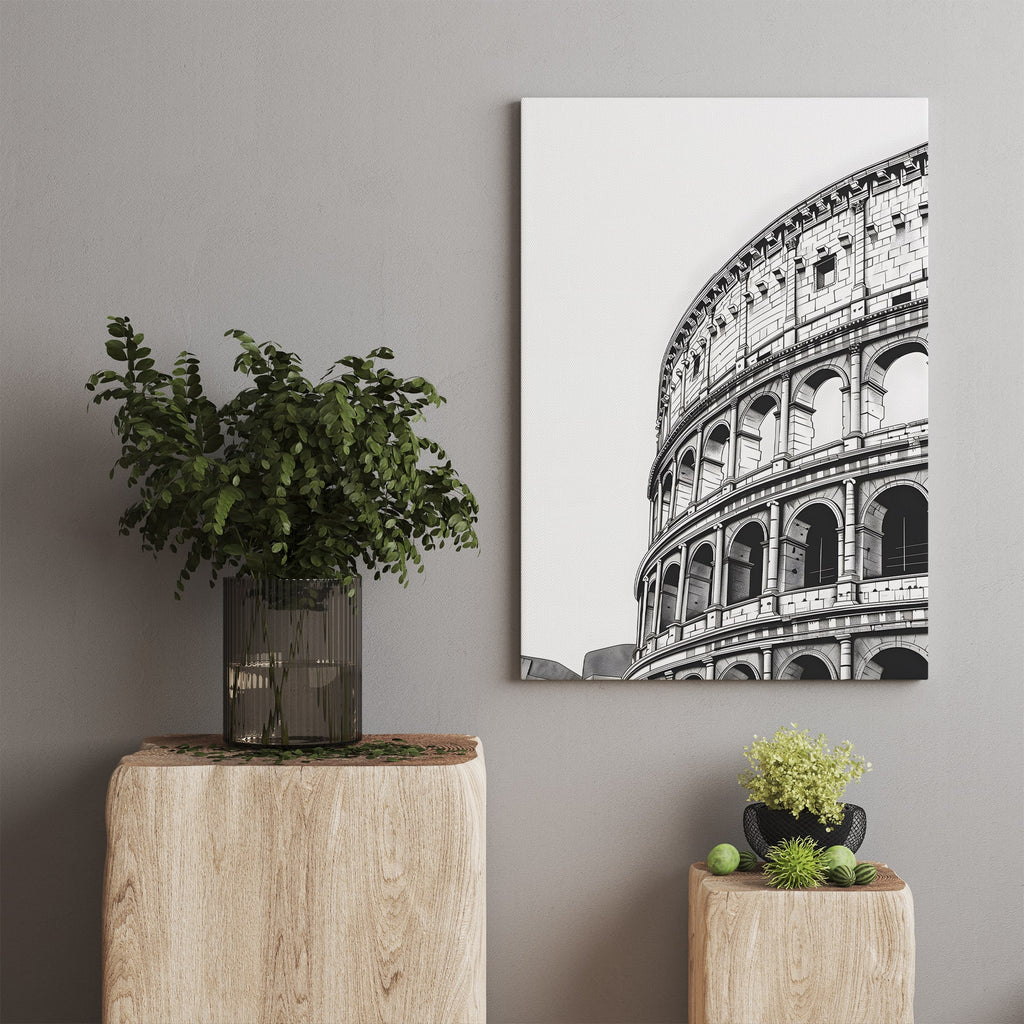 Rome Colosseum Line Art Canvas Print, Minimalist Line Art Print Canada | Canvas wall art print by Wall Nostalgia. Custom canvas prints, large canvas prints, framed canvas prints, Italy Canvas Art, Line Art Print, Colosseum art, Line art canvas, Minimalist canvas wall art, Minimalist print, Rome Art, Italy Print Canvas