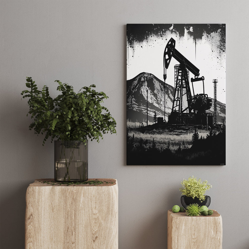 Oil Rig Canvas Art Print, Oil and Gas Canvas Print Canada, Oil Rig Art | Canvas wall art print by Wall Nostalgia. Custom canvas prints, large canvas prints, framed canvas prints, Oil and Gas Canvas Wall Art Print | Oil Rig Art, Oil Rig Painting, Oil and Gas Art, Oil and Gas Decor, Oil and Gas Print, Oil Gas Painting