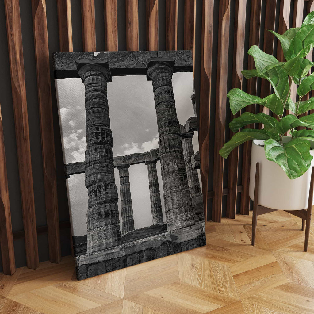 Ancient Columns Wall Art Print | Canvas wall art print by Wall Nostalgia. Custom Canvas Prints, Made in Calgary, Canada, Large canvas prints, framed canvas prints, Greek Art Canvas Print | Modern Wall Art, Greek Art Print, Architecture Print, Living Room Wall Art Print, Greece Canvas Art Print, Ancient architecture art