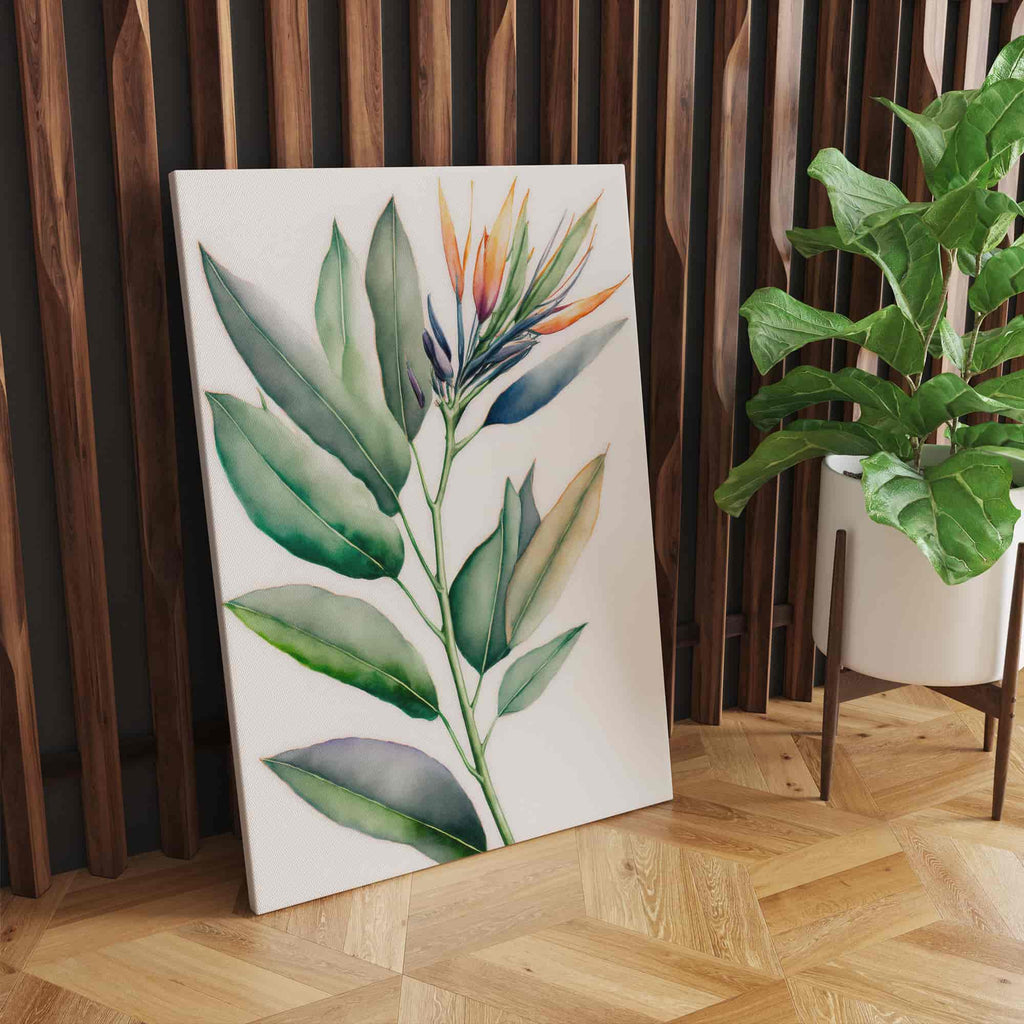 Bird of Paradise Plant Canvas Art Print | Canvas wall art print by Wall Nostalgia. Custom Canvas Prints, Made in Calgary, Canada | Large canvas prints, framed canvas prints, bird of paradise art, bird of paradise print, bird of paradise wall decor, plant print, plant art, plant canvas art, plant wall art, plant canvas