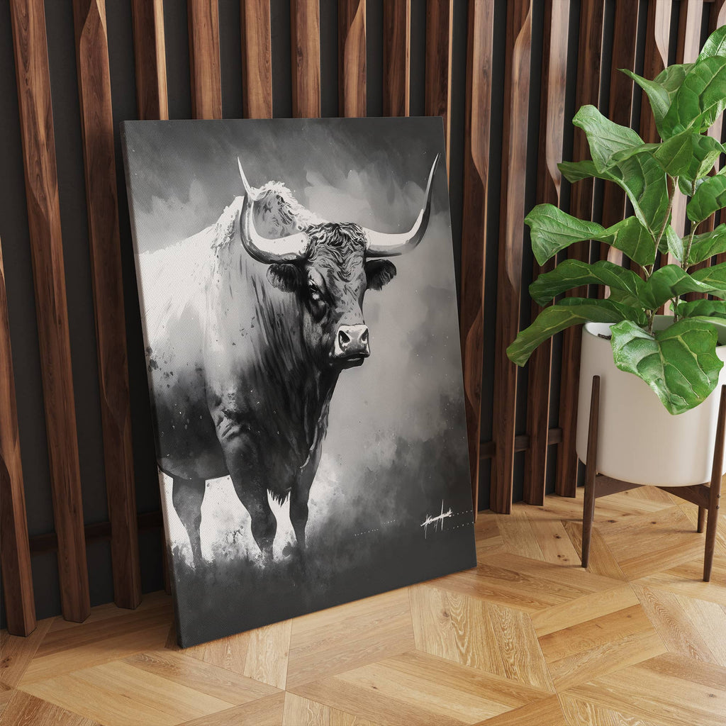 Bull Canvas Print, Bull Art Print, Bull Canvas Art Prints Canada | Canvas wall art print by Wall Nostalgia. Custom canvas prints, large canvas prints, framed canvas prints, Bull Canvas Wall Art | Bull Print, Bull Art Canvas, Bull Art Print, Bull Art, Bull Wall Art, Bull with horns, Bull Canvas Print, Bull Canvas