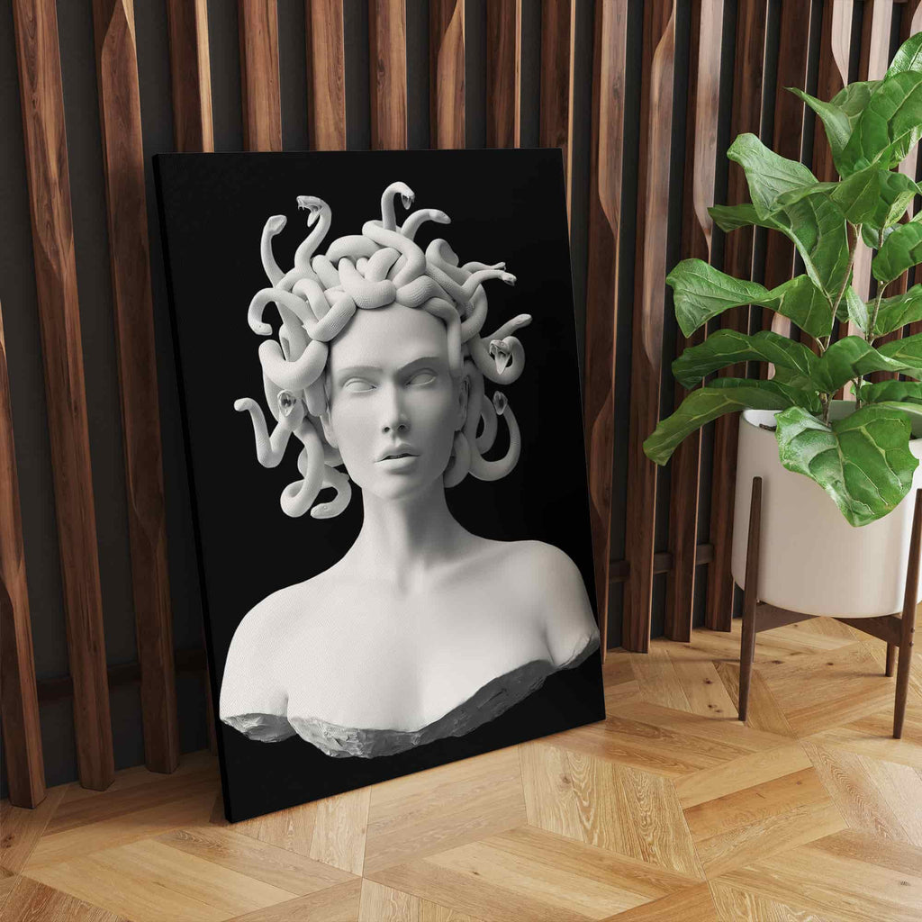 Medusa Canvas Wall Art Print | Canvas wall art print by Wall Nostalgia. Custom Canvas Prints, Made in Calgary, Canada | Large canvas prints, framed canvas prints, Medusa print, medusa wall art, medusa canvas art, medusa canvas print, trendy wall art canada, canvas wall art canada, canvas prints canada, mythological art