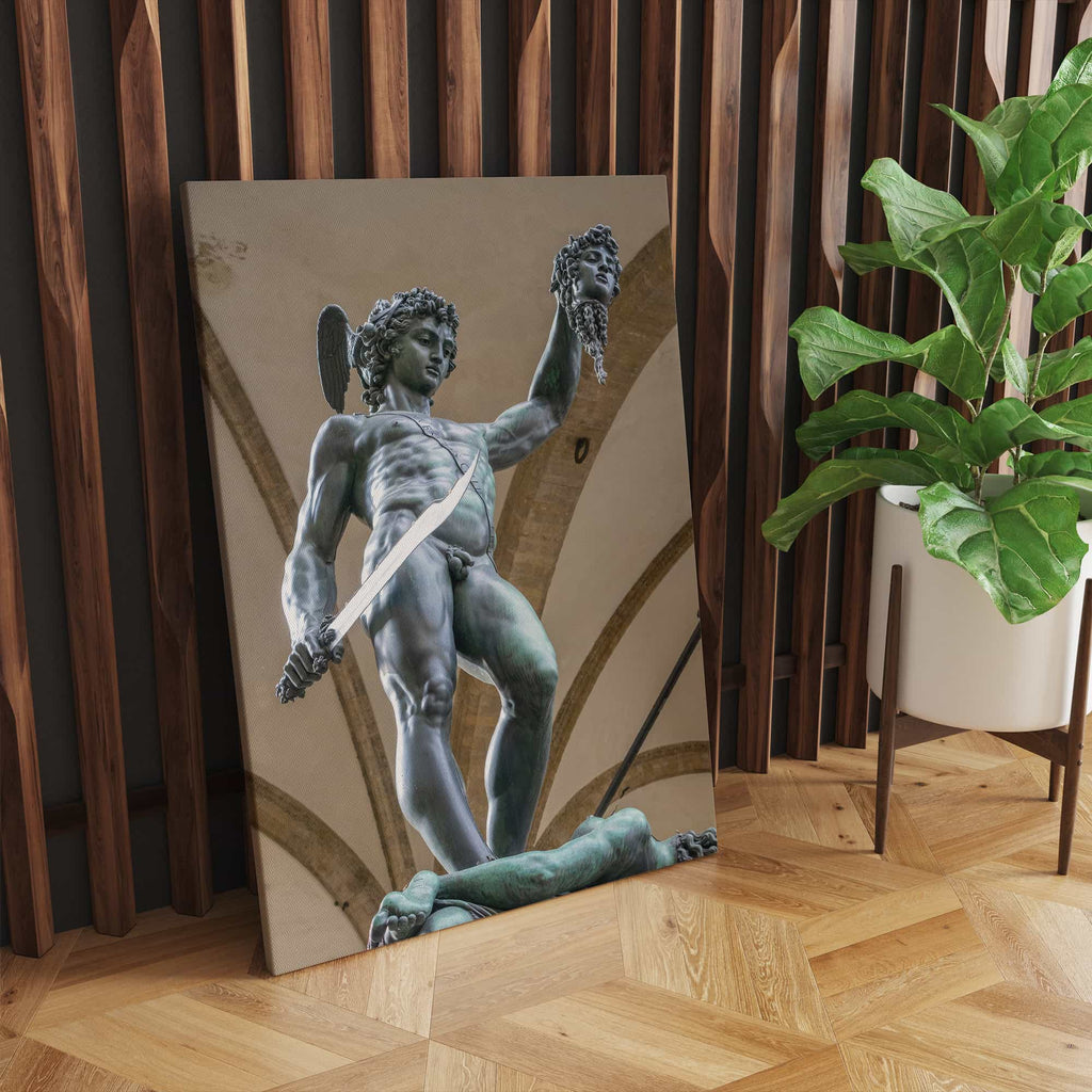 Perseus with Head of Medusa Canvas Wall Art Print | Canvas wall art print by Wall Nostalgia. Custom Canvas Prints, Made in Calgary, Canada, Large canvas prints, framed canvas prints, Perseus with Head of Medusa Canvas Wall Art Print, Greek Art Print, Greek Canvas Print, Greek God Art Print, Medusa Art Print, Modern Art
