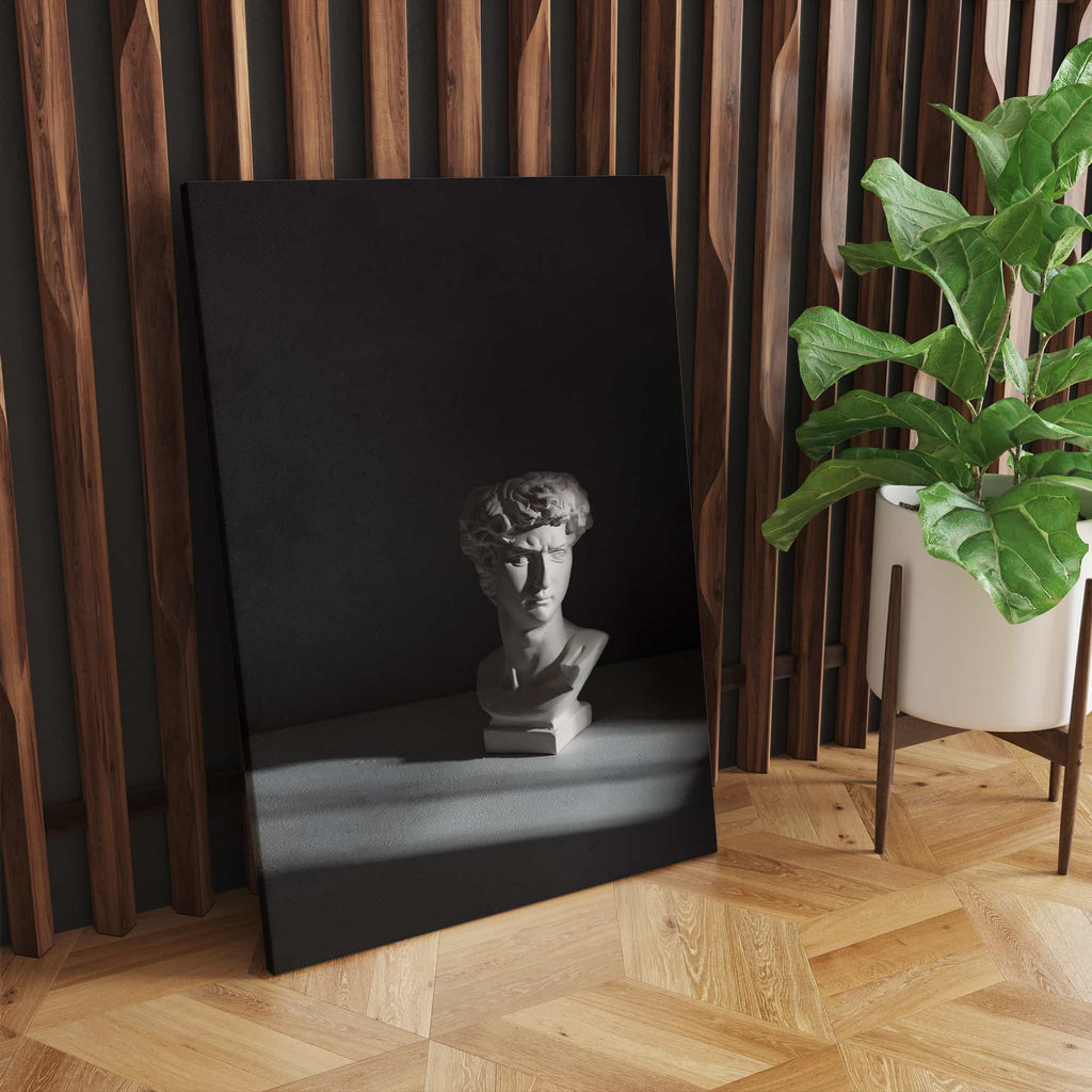 David Statue Print | Canvas wall art print by Wall Nostalgia. Custom Canvas Prints, Made in Calgary, Canada | Large canvas prints, framed canvas prints, Marble Statue Head Canvas Print, Roman Canvas Wall Art, Roman Print, Statue Wall Art, Statue Print, David Michelangelo Print, David Statue Canvas Wall Art Print Marble