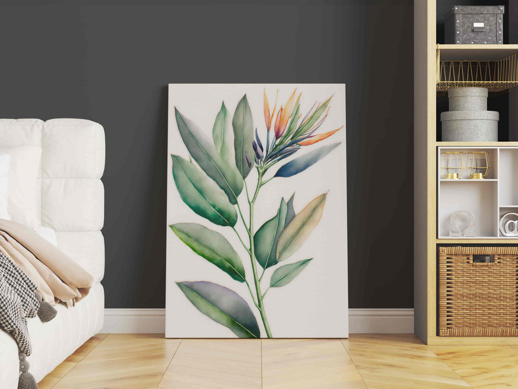 Bird of Paradise Plant Canvas Art Print | Canvas wall art print by Wall Nostalgia. Custom Canvas Prints, Made in Calgary, Canada | Large canvas prints, framed canvas prints, bird of paradise art, bird of paradise print, bird of paradise wall decor, plant print, plant art, plant canvas art, plant wall art, plant canvas