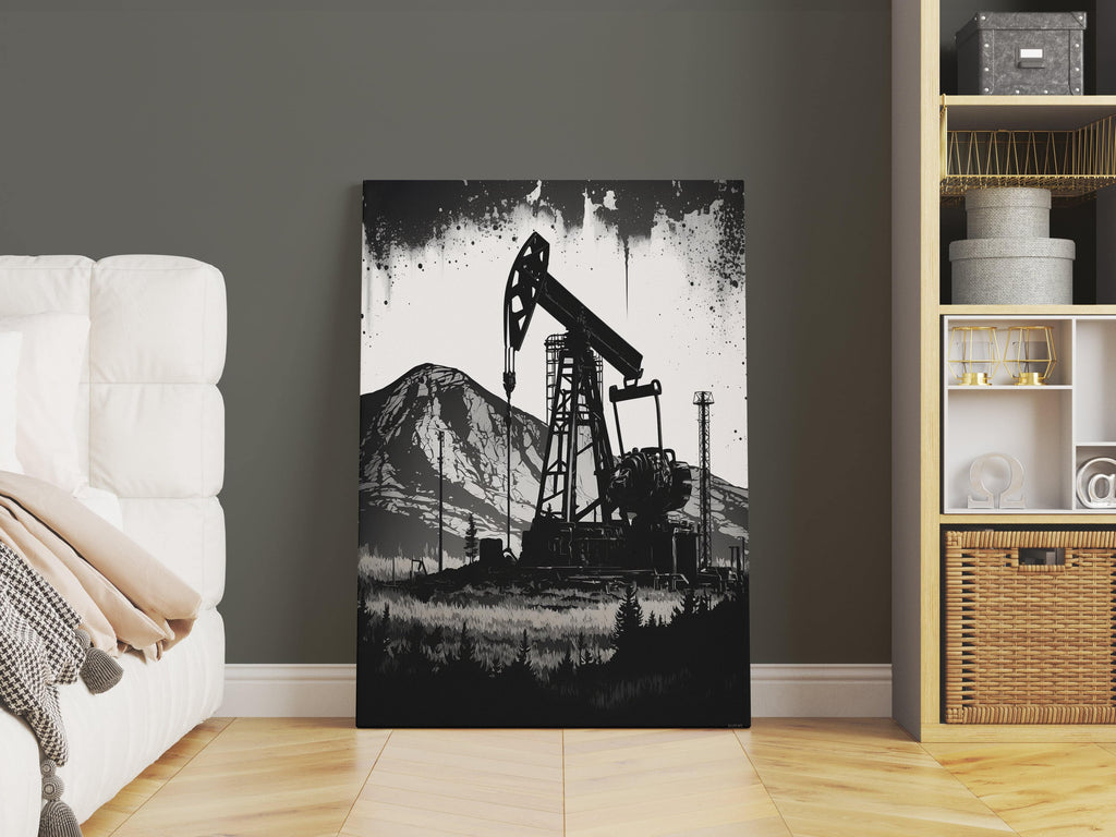 Oil Rig Canvas Art Print, Oil and Gas Canvas Print Canada, Oil Rig Art | Canvas wall art print by Wall Nostalgia. Custom canvas prints, large canvas prints, framed canvas prints, Oil and Gas Canvas Wall Art Print | Oil Rig Art, Oil Rig Painting, Oil and Gas Art, Oil and Gas Decor, Oil and Gas Print, Oil Gas Painting