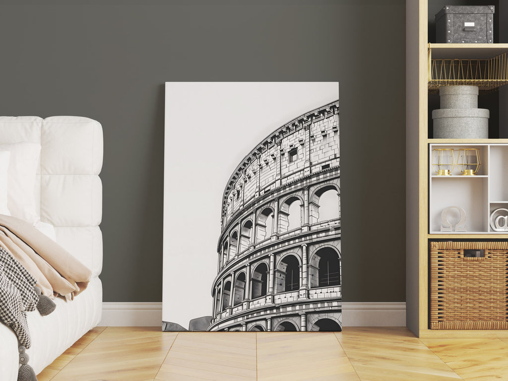 Rome Colosseum Line Art Canvas Print, Minimalist Line Art Print Canada | Canvas wall art print by Wall Nostalgia. Custom canvas prints, large canvas prints, framed canvas prints, Italy Canvas Art, Line Art Print, Colosseum art, Line art canvas, Minimalist canvas wall art, Minimalist print, Rome Art, Italy Print Canvas