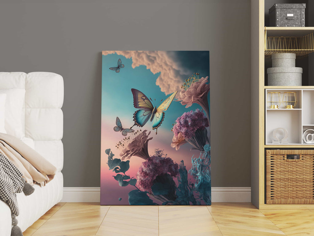 Fantasy Butterflies Print | Canvas wall art print by Wall Nostalgia. Custom Canvas Prints, Made in Calgary, Canada | Large canvas prints, Fantasy Butterfly Canvas Art Print, Nursery wall art, Butterfly art print, Butterfly wall art, Butterfly canvas wall art, Butterflies print, Butterfly print, Butterflies Wall Art