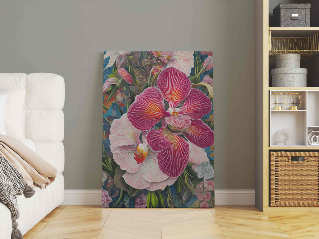 Pink Orchid Canvas Wall Art Print | Canvas wall art print by Wall Nostalgia. Custom Canvas Prints, Made in Calgary, Canada | Large canvas prints, Orchid Canvas Print | Orchid Print, Orchid Art Print, Flower Canvas Art, Flower Canvas Prints, Flower Canvas Wall Art, Orchid Flower Canvas, Pink Orchard, Flower Canvas Art