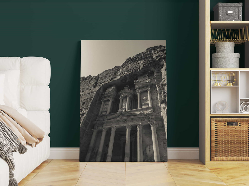Petra Jordan Print | Canvas wall art print by Wall Nostalgia. Custom Canvas Prints, Made in Calgary, Canada | Large canvas prints, travel print, travel poster, Petra Jordan Canvas Print | Architecture Canvas Print, Petra Print, Petra Art, Travel Canvas Print, Jordan Print, Ancient City Art Print, City Wall Art Print