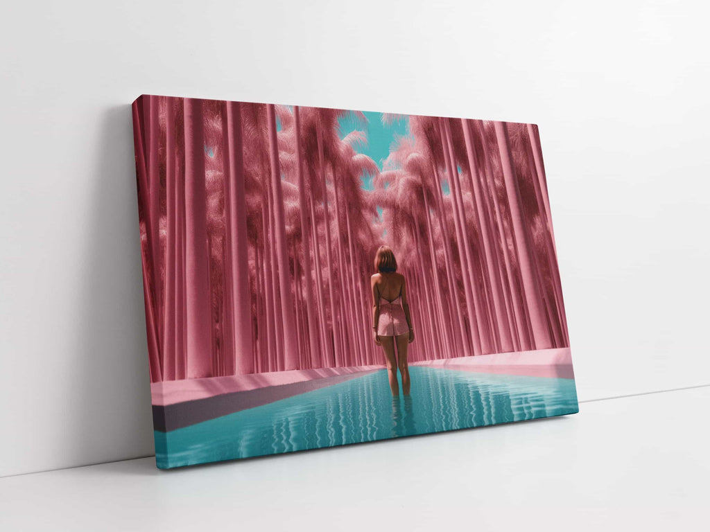 Pink Barbie Print | Canvas wall art print by Wall Nostalgia. Custom Canvas Prints, Made in Calgary, Canada | Large canvas prints, framed canvas prints, Barbie wall art, barbie art, trendy wall art canada, feminine wall art, Barbie wall art decor, barbie wall art print, barbie wall decor, pink wall art prints canada
