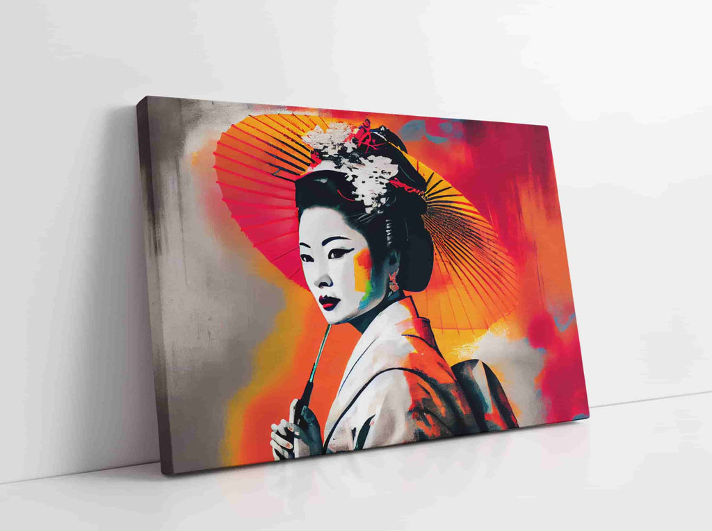 Japanese Geisha Canvas Print | Canvas wall art print by Wall Nostalgia. Custom Canvas Prints, Made in Calgary, Canada | Large canvas prints, framed canvas prints, Geisha Canvas Wall Art | Geisha Wall Art, Geisha Print, Geisha Art, Geisha Poster, Geisha Artwork, Geisha Canvas, Japanese Geisha Wall Art, Japanese Geisha 