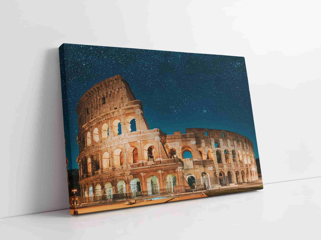 Rome Colosseum Canvas Print | Canvas wall art print by Wall Nostalgia. Custom Canvas Prints, Made in Calgary, Canada | Large canvas prints, framed canvas prints, Rome Canvas Print, Colosseum Print, Colosseum Travel Print, Rome Print, Rome Wall Art, Rome Canvas, Rome Colosseum Print, Italy Canvas Print, Italy Art Print