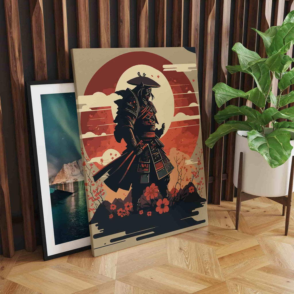 Samurai Art Print | Canvas wall art print by Wall Nostalgia. Custom Canvas Prints, Made in Calgary, Canada | Large canvas prints, canvas prints, Samurai art print, samurai canvas print, cool wall art for guys, cool wall art for men, samurai art japanese, samurai canvas art, samurai canvas prints, samurai canvas poster