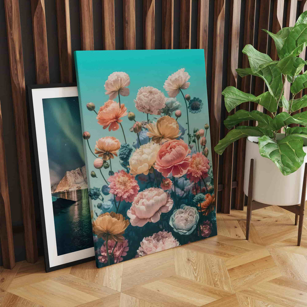 Flower Art Print Canvas | Canvas wall art print by Wall Nostalgia. Custom Canvas Prints, Made in Calgary, Canada, large canvas prints, framed canvas prints, flower wall art canvas, flower art canvas, flower art print, bedroom art, bedroom wall decor, bedroom wall art print, living room art print canvas, flower wall art