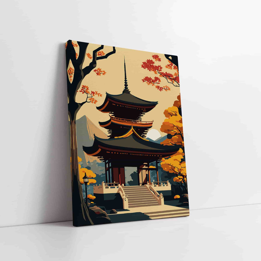 Japanese Art Canvas Print | Canvas wall art print by Wall Nostalgia. Custom Canvas Prints, Made in Calgary, Canada | Large canvas prints, framed canvas prints, Pagoda Japan Canvas Wall Art Prints Canada, trendy wall art canada, canvas wall art canada, living room wall art canada, mens wall art canada, wall art prints