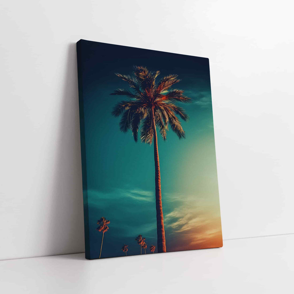 Dreamy Palm Tree Canvas Wall Art Print | Canvas wall art print by Wall Nostalgia. Custom Canvas Prints, Made in Calgary, Canada | Large canvas prints, framed canvas prints, Dreamy Palm Tree Canvas Print, Palm Tree Print, Palm Tree Wall Art, Palm Tree Canvas, Trendy Wall Art, Palm Tree Wall Art Print, Fantasy Art Print