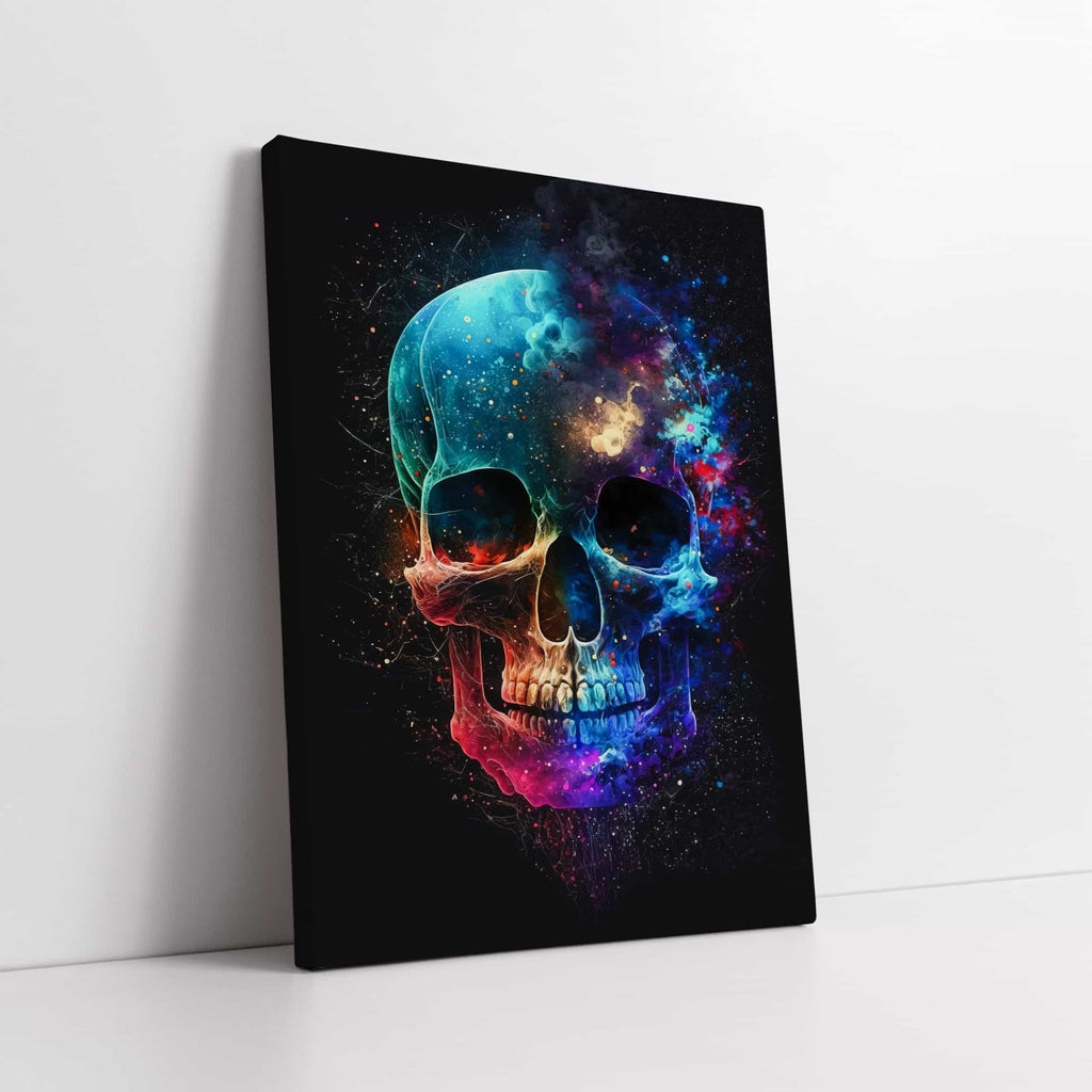 Cosmic Skull Print | Canvas wall art print by Wall Nostalgia. Custom Canvas Prints, Made in Calgary, Canada | Large canvas prints, framed canvas prints, Skull art, Skull wall art print, Skull Canvas art, Gothic art print, Skull canvas wall art, Skull art print, Living room wall art decor, Canvas wall art prints Canada