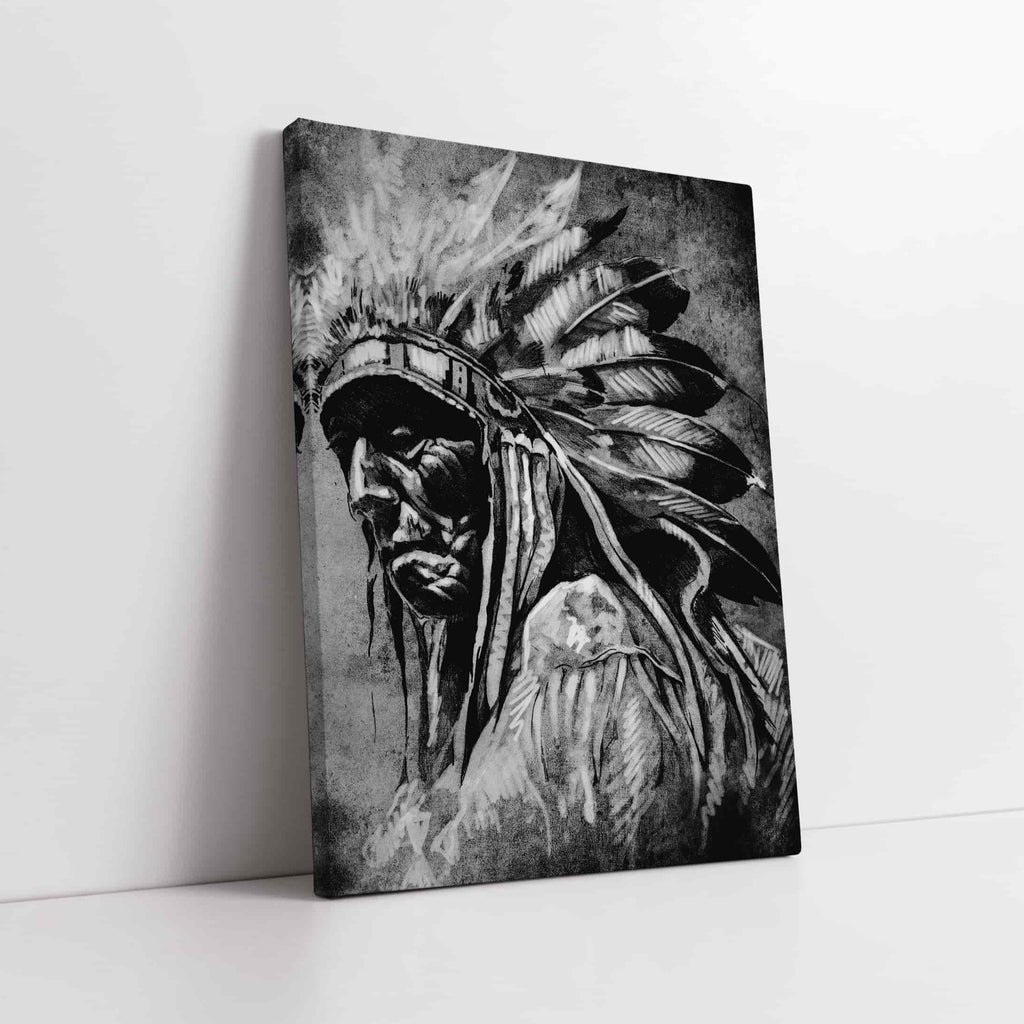 Native American Canvas Print | Canvas wall art print by Wall Nostalgia. Custom Canvas Prints, Made in Calgary, Canada | Large canvas prints, framed canvas prints, Black and White Native Americans Print | Indigenous art. Native Americans canvas wall art, Native Americans Art, Native Americans Wall Art, native art