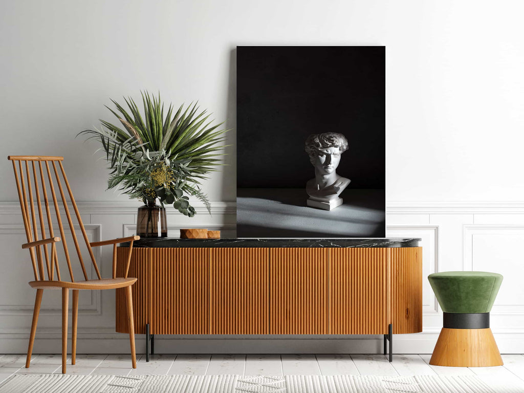 David Statue Print | Canvas wall art print by Wall Nostalgia. Custom Canvas Prints, Made in Calgary, Canada | Large canvas prints, framed canvas prints, Marble Statue Head Canvas Print, Roman Canvas Wall Art, Roman Print, Statue Wall Art, Statue Print, David Michelangelo Print, David Statue Canvas Wall Art Print Marble