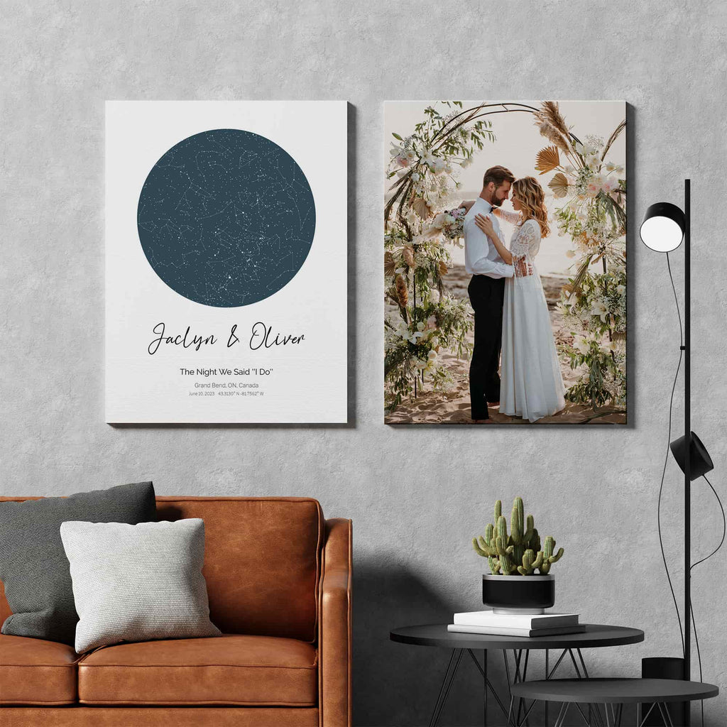 Create a personalized Star Map that charts the stars alignment on a night that was special to you. They make the perfect gift for someone special...the night you met, got engaged, married, had a baby, or a special anniversary. Custom star map, night sky map, personalized star map, personalized wedding gift canada