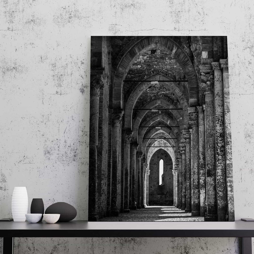 Black and White Stonework Architecture Print | Canvas wall art print by Wall Nostalgia. Custom Canvas Prints, Made in Calgary, Canada | Large canvas prints, framed canvas prints, Door Wall Art Canvas Print | Door Art Print, Modern Wall Art Print, Door Canvas Print, Door Art Print, Door Print, Architecture Print Photo
