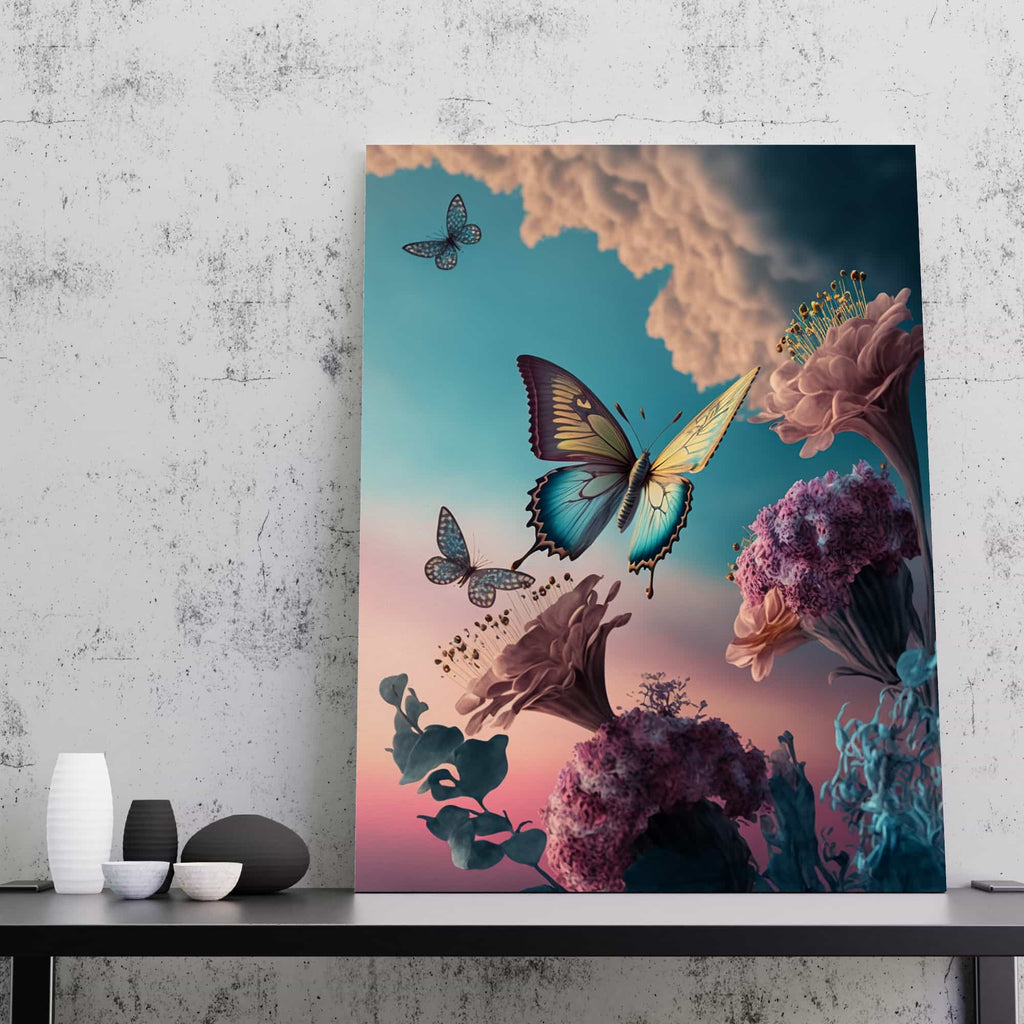 Fantasy Butterflies Print | Canvas wall art print by Wall Nostalgia. Custom Canvas Prints, Made in Calgary, Canada | Large canvas prints, Fantasy Butterfly Canvas Art Print, Nursery wall art, Butterfly art print, Butterfly wall art, Butterfly canvas wall art, Butterflies print, Butterfly print, Butterflies Wall Art