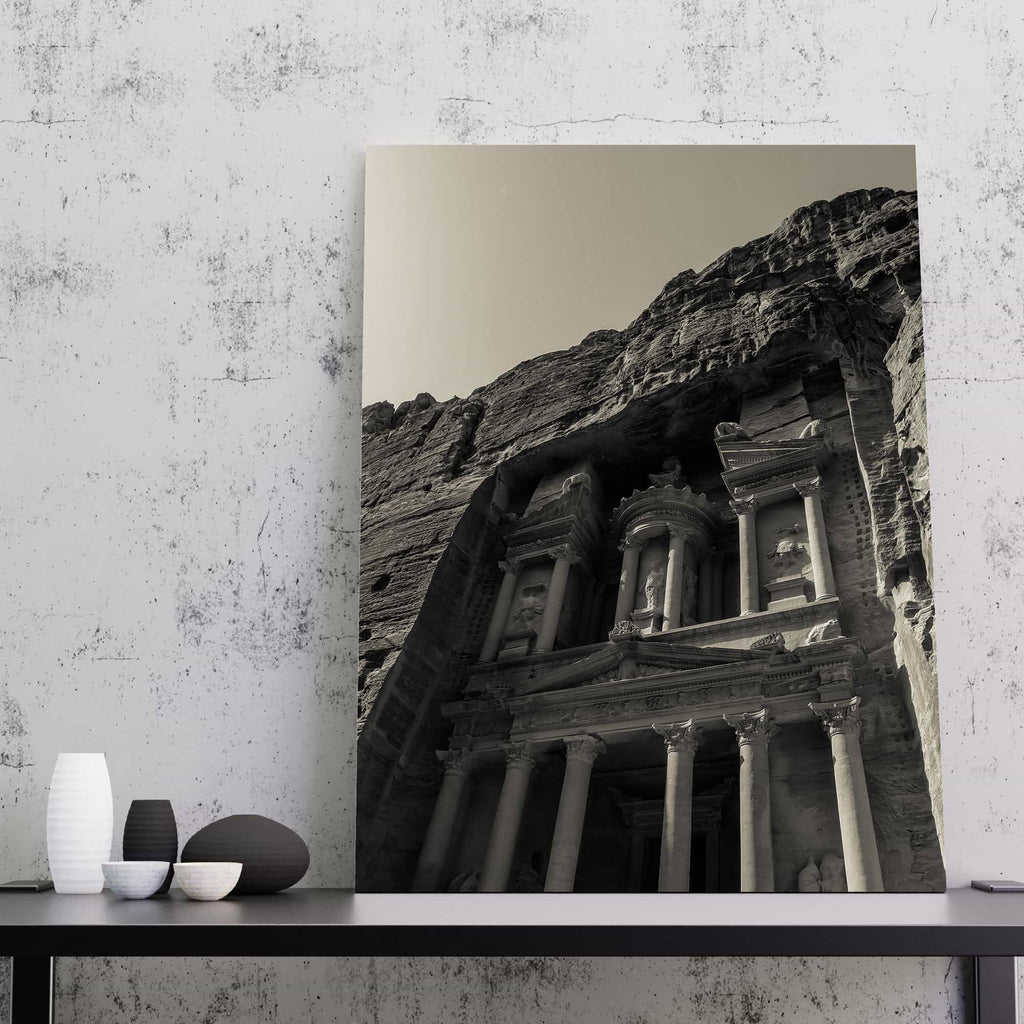 Petra Jordan Print | Canvas wall art print by Wall Nostalgia. Custom Canvas Prints, Made in Calgary, Canada | Large canvas prints, travel print, travel poster, Petra Jordan Canvas Print | Architecture Canvas Print, Petra Print, Petra Art, Travel Canvas Print, Jordan Print, Ancient City Art Print, City Wall Art Print