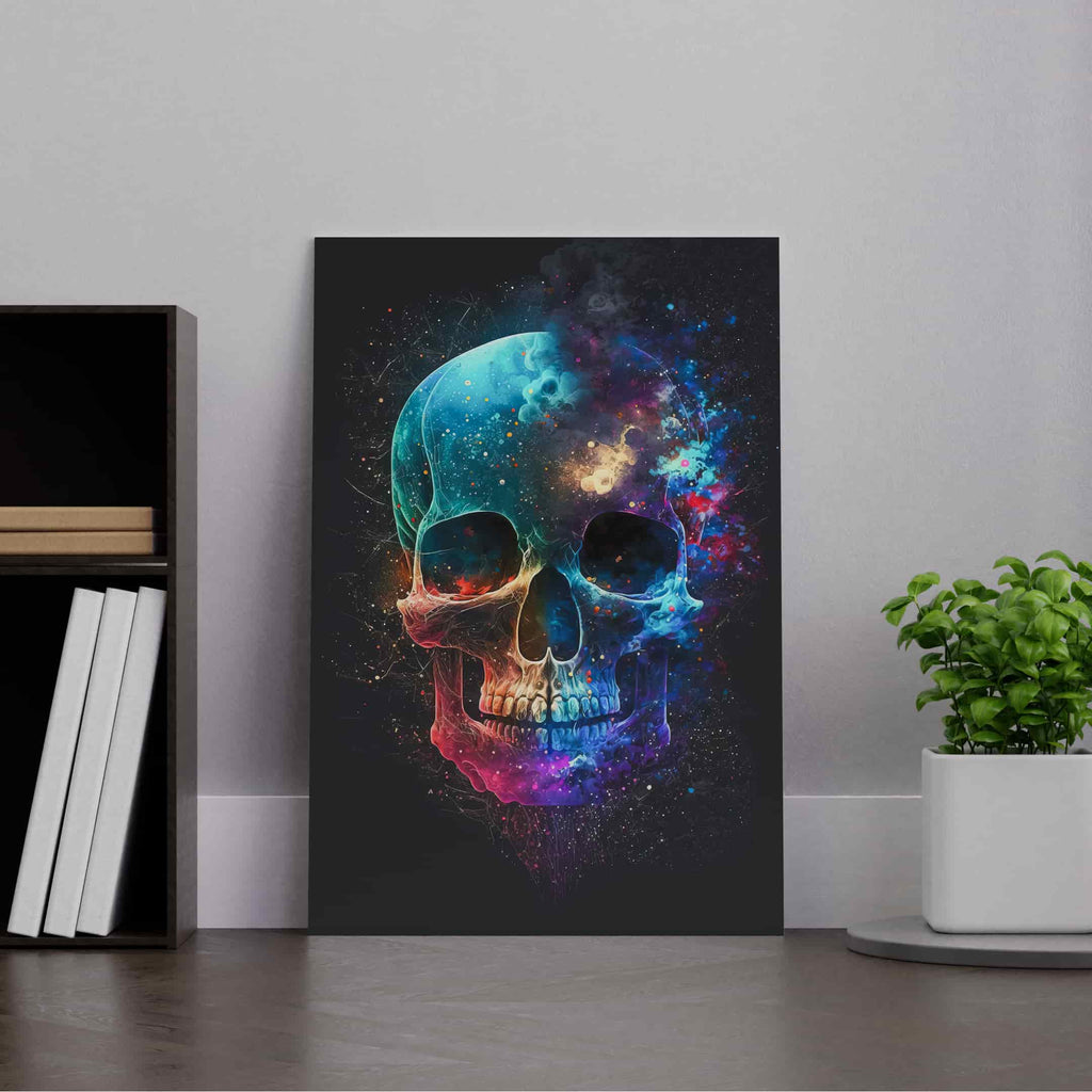 Cosmic Skull Print | Canvas wall art print by Wall Nostalgia. Custom Canvas Prints, Made in Calgary, Canada | Large canvas prints, framed canvas prints, Skull art, Skull wall art print, Skull Canvas art, Gothic art print, Skull canvas wall art, Skull art print, Living room wall art decor, Canvas wall art prints Canada