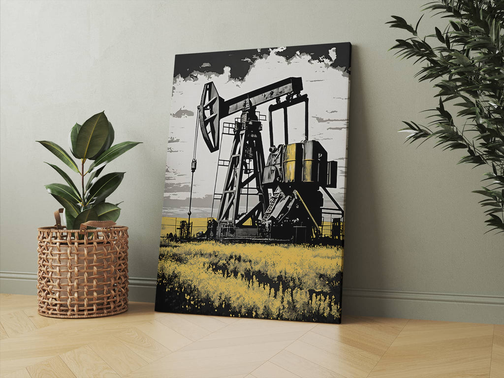 Oil Rig Canvas Print, Oil and Gas Canvas Art Print Canada, Oil Rig Art| Canvas wall art print by Wall Nostalgia. Custom canvas prints, large canvas prints, framed canvas prints, Oil Rig Art Canvas Print. Oil Rig Decor, Oil Rig Artwork, Oil Rig Painting, Oil and Gas Decor, Oil and Gas Art, Oil and Gas Artwork Prints